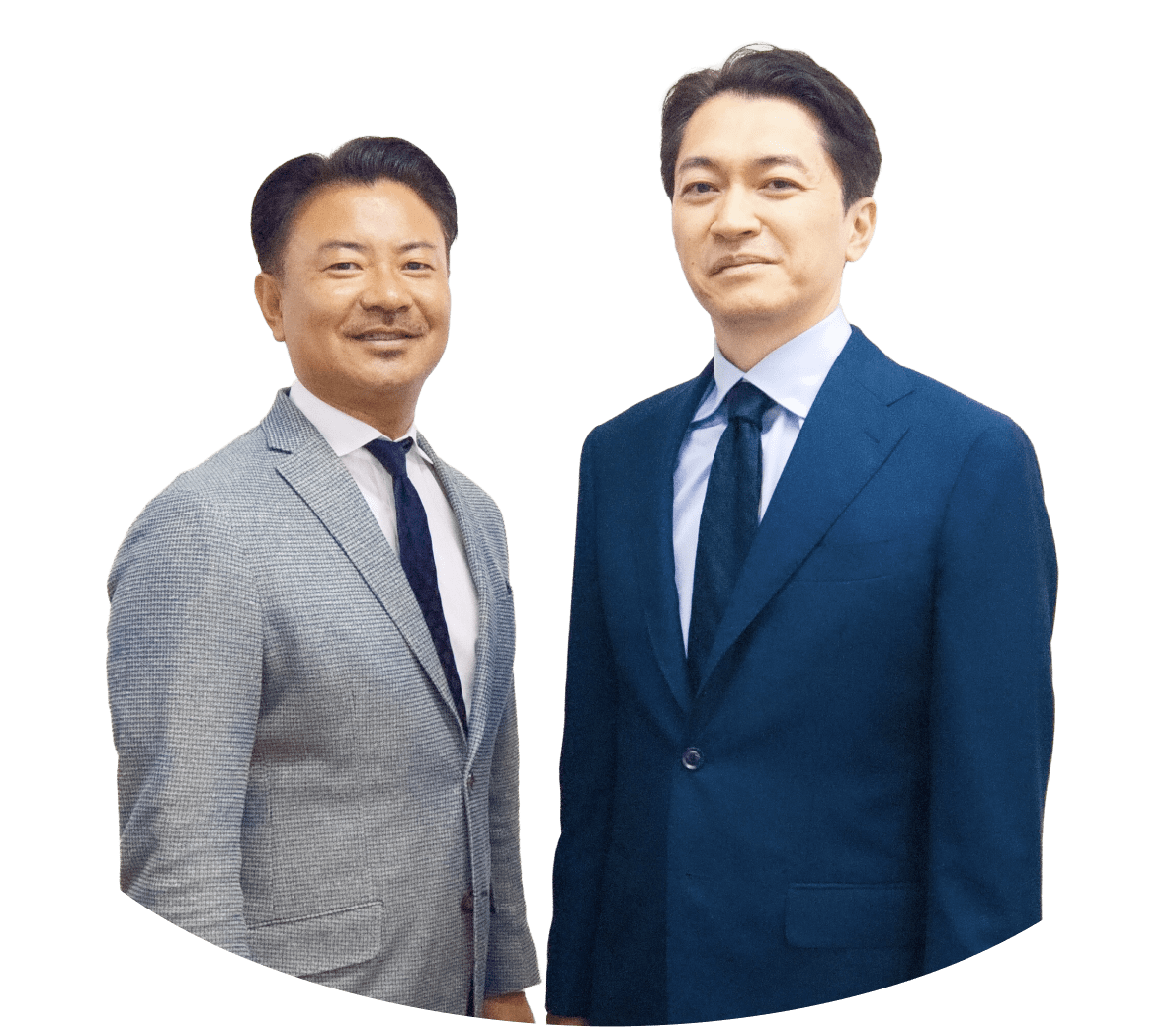 セントラル薬局グループ 代表取締役社長 田中宏和と代表取締役副社長 高橋良平
